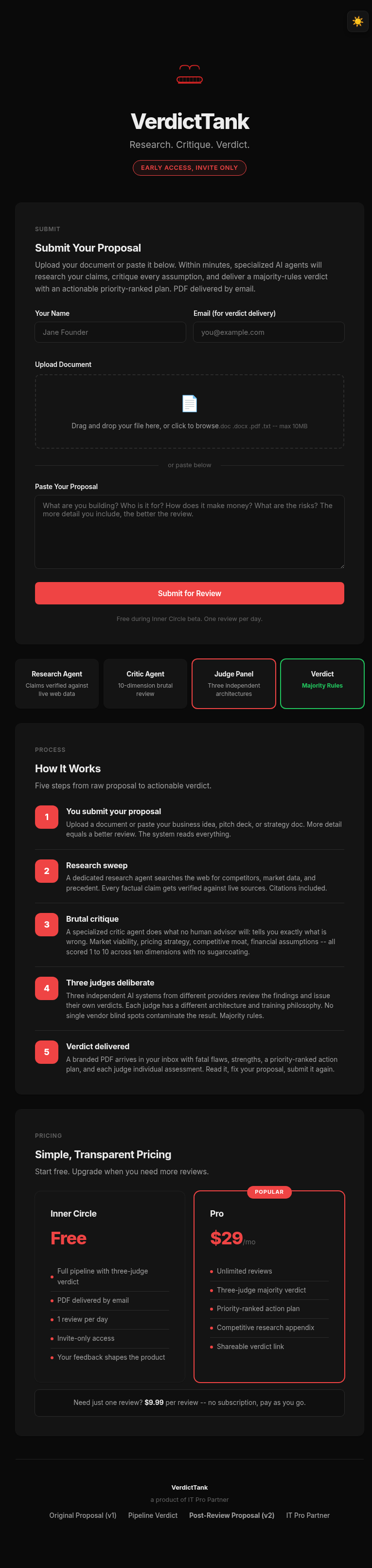VerdictTank Dark Theme